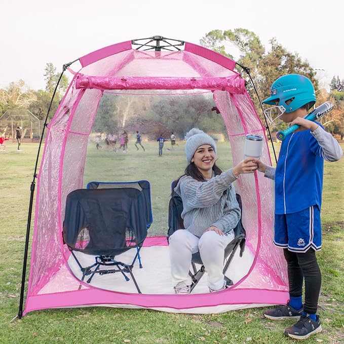 All Weather Proof Pod Sports Pod,540°View Weather Tent,1-4 Person Instant Tent with Sealed Floor,Outdoor Screen House with Carrying Bag,Screen Room for Sport Event,Camping,Fishing