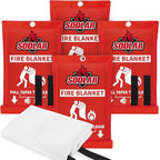 Fire Blanket Emergency for Home Kitchen - 40"x40" Fireproof Safety Protection Fiberglass Flame Retardant Blankets Survival Essential Kit for House Car Camping Outdoor Fireplace Grill BBQ - 4 Pack