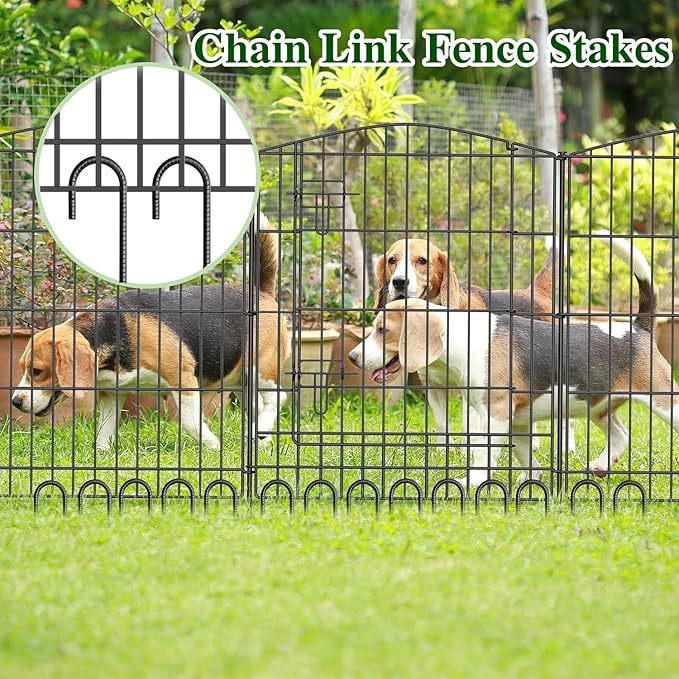 Rebar Stakes 16 Inch 20 Pack J Hook Ground Stakes Heavy Duty Tent Stakes Chain Link Fence Stakes with Chisel Point End Galvanized Steel Ground Anchors Metal Spikes Black Coated