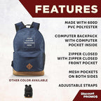 DISCOUNT PROMOS Custom Multipurpose Laptop Backpacks Set of 10/40/80, Personalized Bulk Pack - Lots of Features for Everyday Use, Perfect for Employess, Businessman - Blue