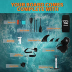 11'6"/11'/10' Inflatable Paddle Board with Complete Accessories, Versatile Premium Paddle Boards for Adults/Youth, Stand Up Paddle Board Polar/Wave/Sunny Wave Collection