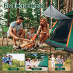 Tents for Camping 4-5 Person with Rainfly, Family Camping Tents Waterproof Windproof with 2 Large Mesh Windows Easy Setup, Outdoor Backpacking Tent for Hiking Climbing Adventure Backyard(Green)