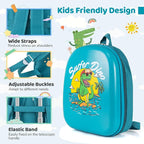 HONEY JOY Kids Luggage, Travel Backpack & Hard Shell Toddler Suitcase, Children Rolling Luggage with Wheels, Retractable Handle & 4 Casters, 2Pcs Carry On Luggage Set for Boys Girls(Green Dinosaur)