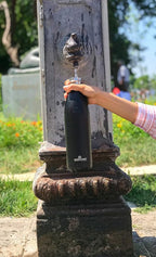 Greens Steel Stainless Steel Water Bottle - 25 oz, Black | Vacuum Insulated Double Wall with Screw Lid/Leak Proof | Thermal Travel Sports Canteen Coffee Flask