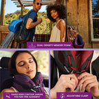 Cabeau Long Haul Flight Cooling Travel Neck Pillow – Evolution Cool – Supportive Memory Foam with Airflow Vents – Compact with Carrying Case (Purple)