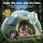 Purebox Tent 4 Person Camping Tents - Double Layer with 2 Doors & Rainfly, Portable Waterproof & Windproof Tents, Large Mesh Ventilation, Easy Setup Family Tent for Camping, Hiking and Backpacking