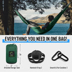 Grassman Camping Hammock Double & Single Portable Hammock with Tree Straps, Lightweight Nylon Parachute Hammocks Camping Accessories Gear for Indoor Outdoor Backpacking, Travel, Hiking, Beach