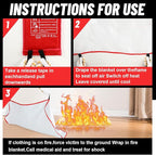 20 Pack Bulk Emergency Fire Blankets for Home and Kitchen with Fireproof Gloves & Hooks Safety Flame Suppression Fire Extinguisher for Camping House Warehouse Car 39.4"x39.4", Housewarming Gifts