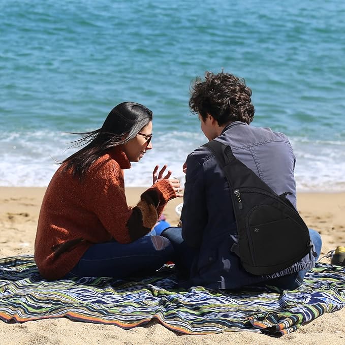 Peicees Sling Bag for Men Women Shoulder Bag Backpack Strap Pockets Chest Bag for Running Hiking Camping Exercise Outdoor