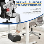 Foot Rest for Under Desk at Work, Adjustable Footrest for Office Chair & Gaming Chair,Ergonomic Footrest Pillow Desk Foot Stool with Washable Cover for Home, Airplane, Travel (Black)