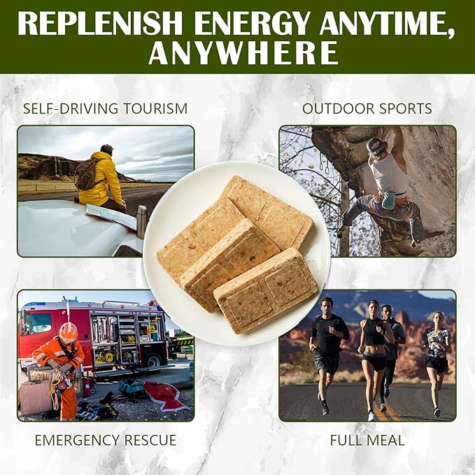 Emergency Food Ration Bars, Pepper Flavor Survival Tabs Supply for Outdoor Camping Emergency Snowstorm Earthquake Disaster Preparedness Kit With Long Self Life