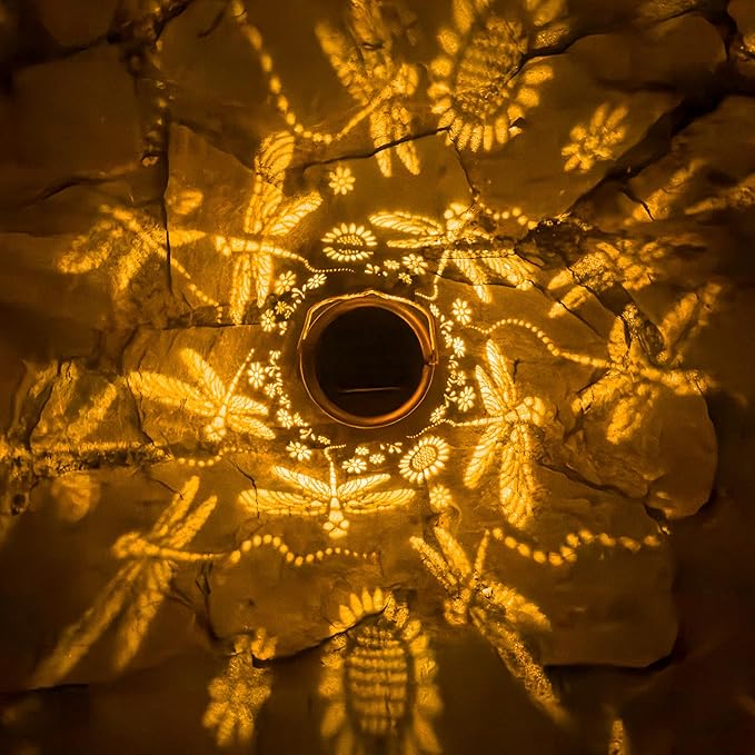 Dragonfly Solar Lantern Lights, Outdoor Lanterns for Garden Decor, Hanging Lantern for Backyard Porch Patio Table Yard Balcony Lawn Pathway, Gifts for Women Grandma Mom, 1PCS