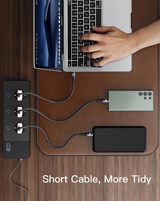 CONMDEX USB A to USB C 10Gbps (1ft, 2-Pack) USB 3.1 Gen 2 Short Data Transfer Type C Cord, Fast Charging Carplay Android Auto USB C Cable for iPhone 17 Air 16 Plus 17 16 Pro Max, Galaxy S25 S24