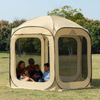 10x10 FT Pop Up Screen House Tent - Instant Screened Gazebo Canopy with Mosquito Net, Portable Backyard Tent for 4-6 People, Easy Setup Patio Shelter for Camping, BBQ, Sports & Outdoor