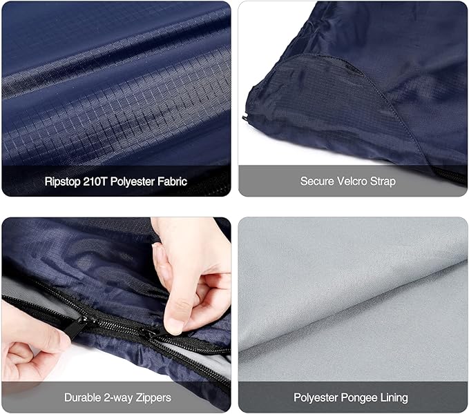 REDCAMP Ultra Lightweight Sleeping Bag for Backpacking, Hiking, Comfort for Adults Warm Weather, with Compression Sack