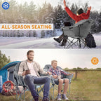 LILYPELLE Oversized Heated Camping Chair, Patio Lounge Chairs with 3 Heat Levels, Portable Folding Heated Chair Round Moon Saucer Folding Lawn Chair Outdoor Chair for Camping, Lounge Patio