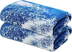 COTTON CRAFT Oversized Beach Towel - 2 Pack 35 x 70 inches XL Beach Towel - Summer Wave - 100% Cotton Jacquard Velour - Big & Huge Thick Plush 450 GSM Super Soft Luxury Towel - Pool Picnic Bath - Blue
