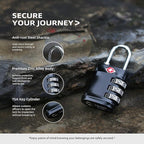 Luggage Locks TSA Approved, Combination Lock for Locker, Travel Essentials Small Padlock Combination, Padlock with Code for Gym Locker, Suitcase, Cabinet, Gun Case, Backpack, Bag, Zipper