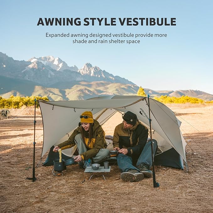 Naturehike Mongar UL 1-2 Person Backpacking Tent,15D Nylon Waterproof Ultralight One Person Two Person Tent with Footprint