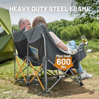 Timber Ridge Double Camping Chair, Heavy Duty Outdoor Folding Camp Couch, Loveseat Camping Chairs Perfect for Campsites, Patio/Lawn, Soccer Games or Other Youth Sports, Supports 600 lbs