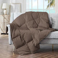 puredown® Soft Feather Down Throw Blanket Lightweight Packable Couch Throw for Indoor and Outdoor Use, 50"X70", Chocolate