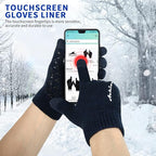 Achiou Winter Gloves, Glove for Men Women, Upgraded Touch Screen Texting Warm Running with Thermal Soft Knit Lining
