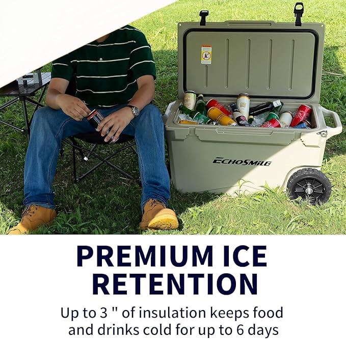EchoSmile 25/30/35/40/60/75 Quart Rotomolded Cooler, Built to Stand up to The Rigors of The Journey