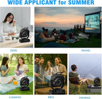 Portable Misting Fan, 20000mAh Battery Operated Fan with 300ml Tank, 45°-90° Oscillation & 270° Rotation, Timer & Lighting, Handheld Camping fan for Indoor, Outdoor, Patios, Tent, Travel, Desk