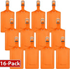 Travelambo 16 Pack Luggage Tags for Suitcases Privacy Protection Bag Tags Faux Leather Travel Accessories Essential, Hot Orange