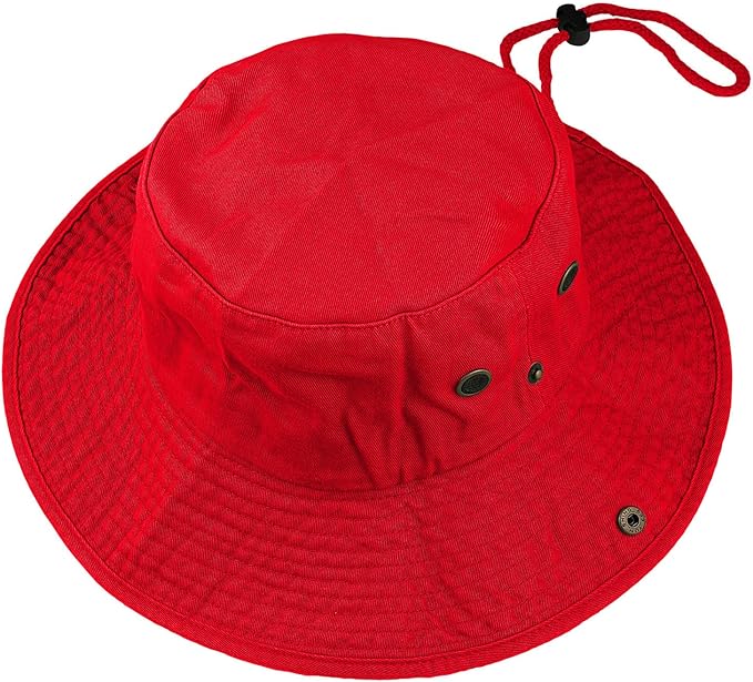 Wide Brim Hiking Fishing Safari Boonie Bucket Hats 100% Cotton UV Sun Protection for Men Women Outdoor Activities