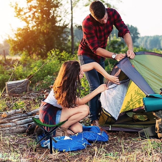 Travel Folding Camping Stool, 14.6 inches Tripod Chair and Maximum weight 300 lbs Outdoor Portable Party Chair Fishing Chair Seat for Camping Fishing Hiking Gardening and Beach Garden Painting