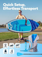 SLOOSH Inflatable Stand Up Paddle Board, 10'6" Inflatable Paddle Boards with Premium Accessories, Non-Slip EVA Deck, Ultra-Light Carry Bag Pump, Meander SUP for Youth & Adults