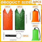 Qunclay 12 Set Emergency Sleeping Bag Survival Bivvy Sack Blanket with Whistles Lightweight Portable Thermal Survival Bag Thick Tent with Hood Extension Nylon Stuff Sack
