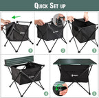 VILLEY Portable Camping Side Table, Ultralight Aluminum Folding Beach Table with Carry Bag for Outdoor Cooking, Picnic, Camp, Boat, Travel