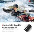 Abahub Kayak Paddle, 90.5 Inches Kayaking Oars for Boating, Canoeing with Free Paddle Leash, Aluminum Alloy Shaft Black/Blue/Green/Orange/Yellow Plastic Blades