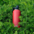 koodee Insulated Water Bottle, 32oz Stainless Steel Double Wall Vacuum Wide Mouth Sport Bottle with Leakproof Spout Lid (Canyon Red)