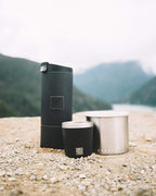 OVRLNDR Travel Coffee French Press, 24 fl.oz Capacity, Double Wall Vacuum Insulated, Easy To Clean Removable Bottom, No Spill Lid, On The Go Coffee Brewing (Obsidian)