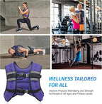 ZELUS Weighted Vest, 6lb/8lb/12lb/16lb/20lb/25lb/30lb Weight Vest with Reflective Stripe for Workout, Strength Training, Running, Fitness, Muscle Building, Weight Loss, Weightlifting