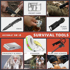VEITORLD Gifts for Men Dad Him Christmas - Survival Gear and Equipment 12 in 1, Survival Kits - Cool Unique Fishing Hunting Birthday Gifts for Husband Teen Boy Boyfriend Women, Mens Stocking Stuffers