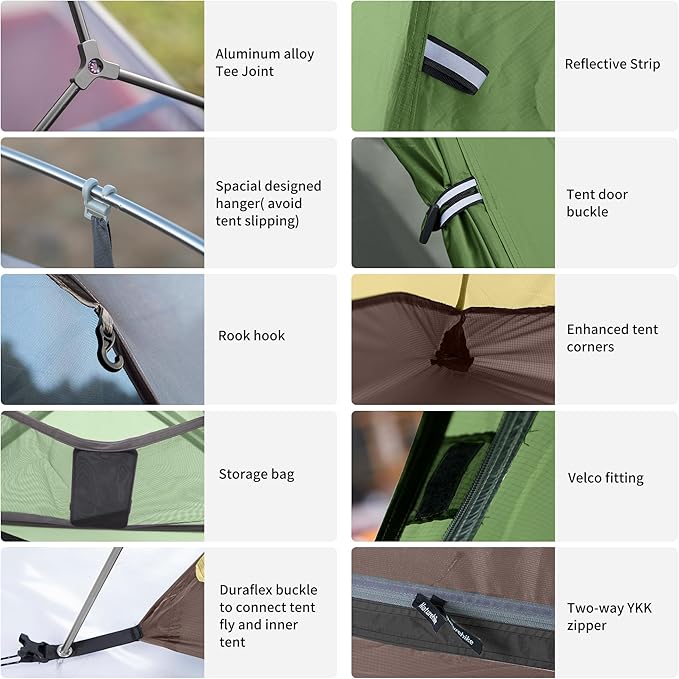 Naturehike Cloud-Up 1 Person Tent, Lightweight Backpacking Tents for One Man, Waterproof Ultralight One Person Tent for Camping Hiking Backpacking