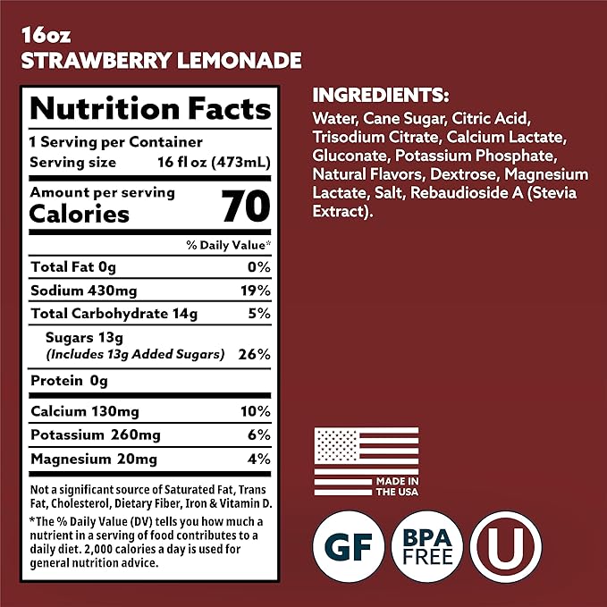 HOIST Premium Military Hydration Electrolyte Drink, Powerful IV-Level Hydration, Clinically Proven Performance Drink, Strawberry Lemonade, 16 Fl Oz (Pack of 12)