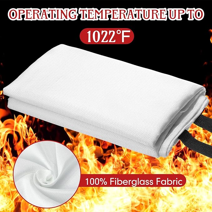 Jerify 24 Pack Fire Blanket for Home Emergency - 47 x 47 Inch Kitchen Fire Suppression, Fiberglass Flame Retardant Protection and Heat Insulation (Red)