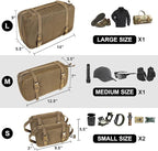 4 Set Tactical Packing Cubes ，Compressible Mesh Duffle Storage Bag,Portable Edc Molle Pouch Organizer.