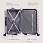 U.S. Traveler Boren Hardside Spinner Luggage With Aluminum Handle, Lavender, 2-Piece Set