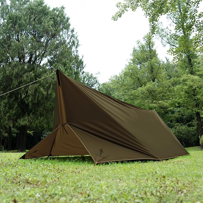 FREE SOLDIER Camping Tarp Waterproof Portable Multifunctional Outdoor Traveling Awning Backpacking Shelter Rain Tarp (Olive-Green 10×10.5ft)