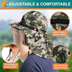 SUN CUBE Sun Hat for Men, Wide Brim Fishing Hat Neck Flap Cover Men, Women, Hiking, Camping, Sun Protection UV, Gardening
