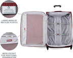 Travelpro Maxlite 5 Softside Expandable Luggage with 4 Spinner Wheels, Lightweight Suitcase, Men and Women, Burgundy, Checked-Large 29-Inch