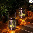 2Pcs Hummingbird Solar Lantern, Outdoor Yard Decorations Lamp Waterproof Metal Garden Patio Decor Hanging Lights for Birthday Mothers Day Women Mom Grandma Sister Friend Daughter Christma Gift Idea