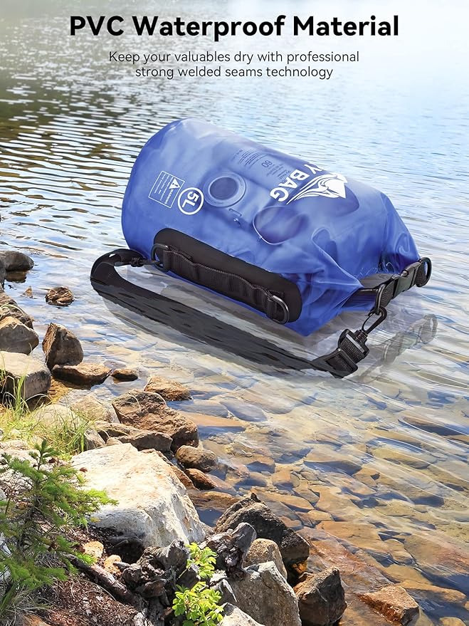 HEETA Dry Bag Waterproof for Women Men, 5L/10L/20L/30L/40L Roll Top Lightweight Dry Storage Bag Backpack with Phone Case for Travel Swimming Boating Kayaking Paddle Board Camping Beach Accessories
