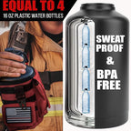 Iron Infidel Battle Bottle - Half Gallon Insulated Water Bottle with Paracord Handle, Large 64 oz Stainless Steel Water Jug with Rugged, Removable Sleeve for Keys, Wallet & Phone (Red Line 2 Liter)